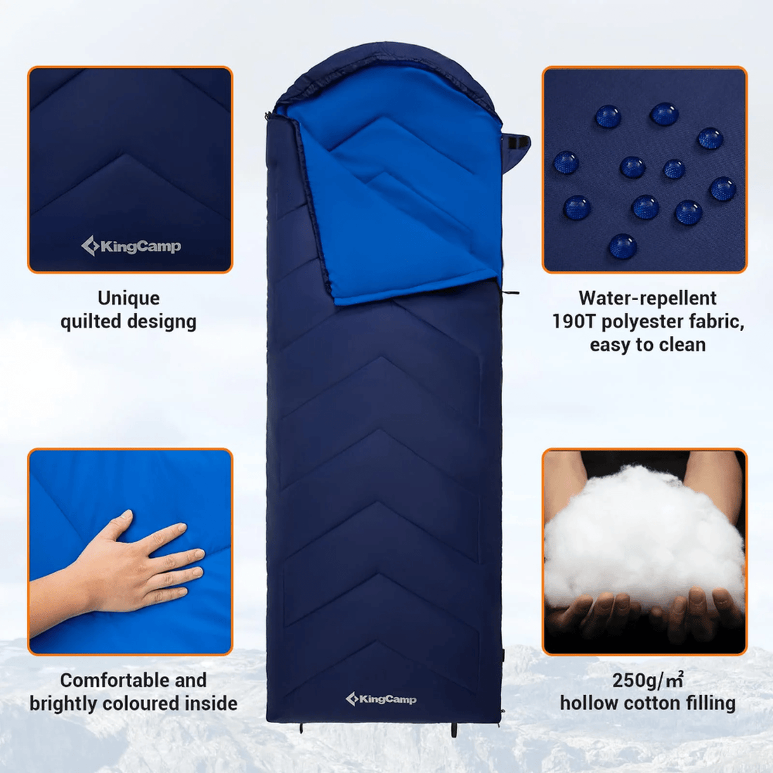 KingCamp HURON 250 Hooded Sleeping Bag