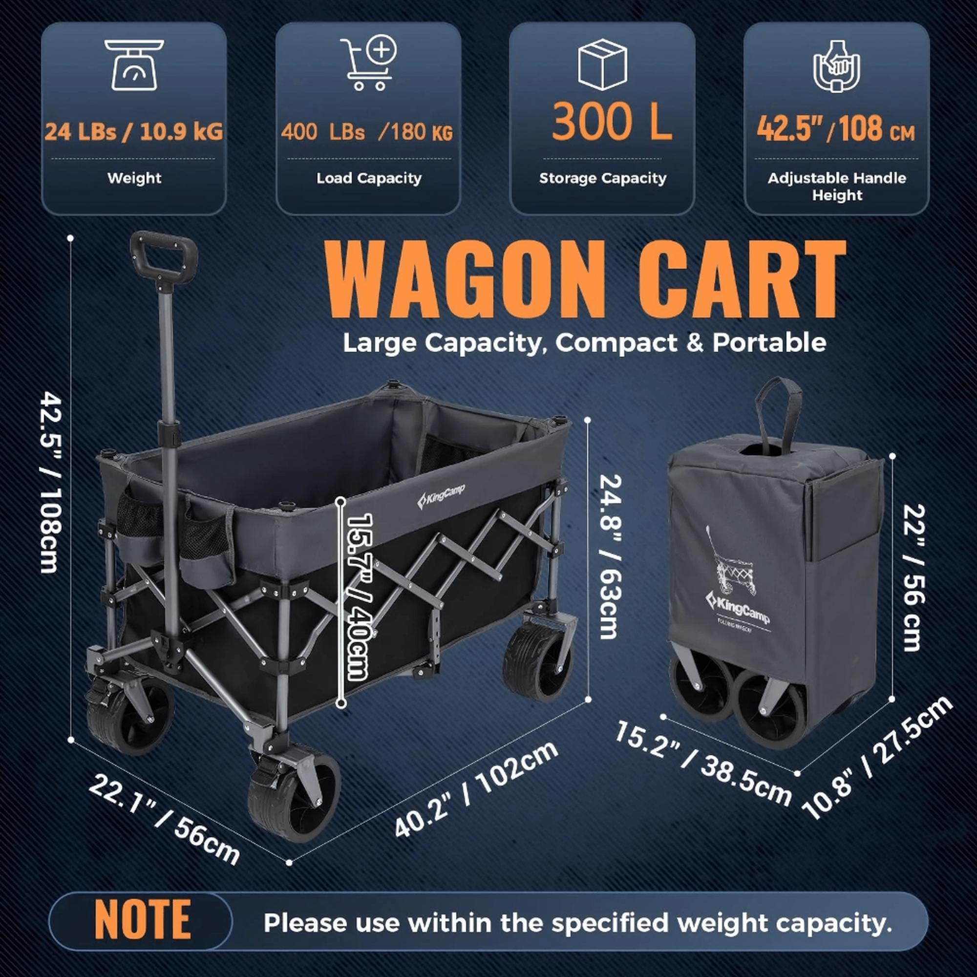 KingCamp Heavy Duty Folding Wagon