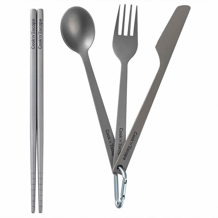 Cook'n'Escape 4-Piece Titanium Durable Cutlery Set