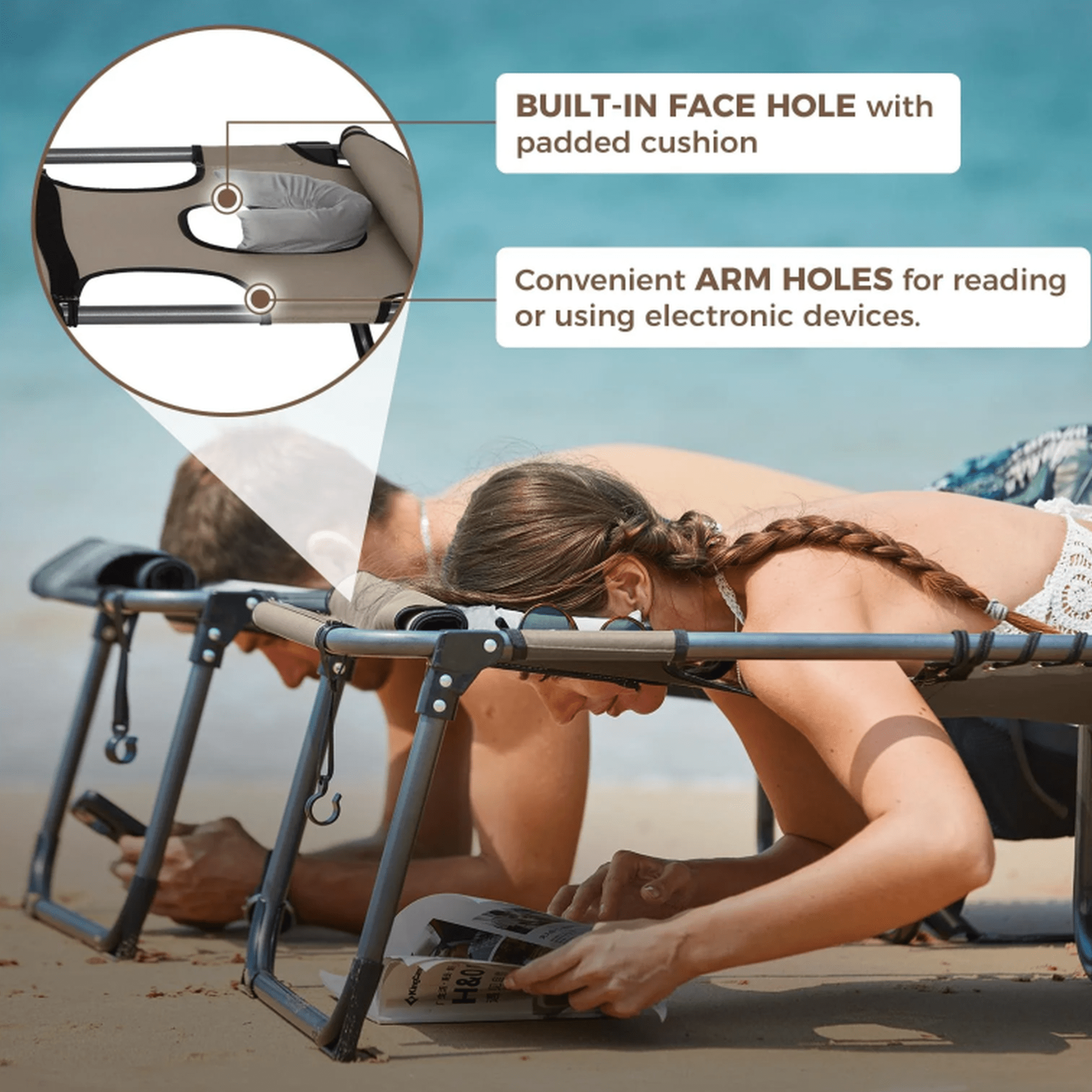 KingCamp MAGNOLIA Folding Sun Lounger Plus