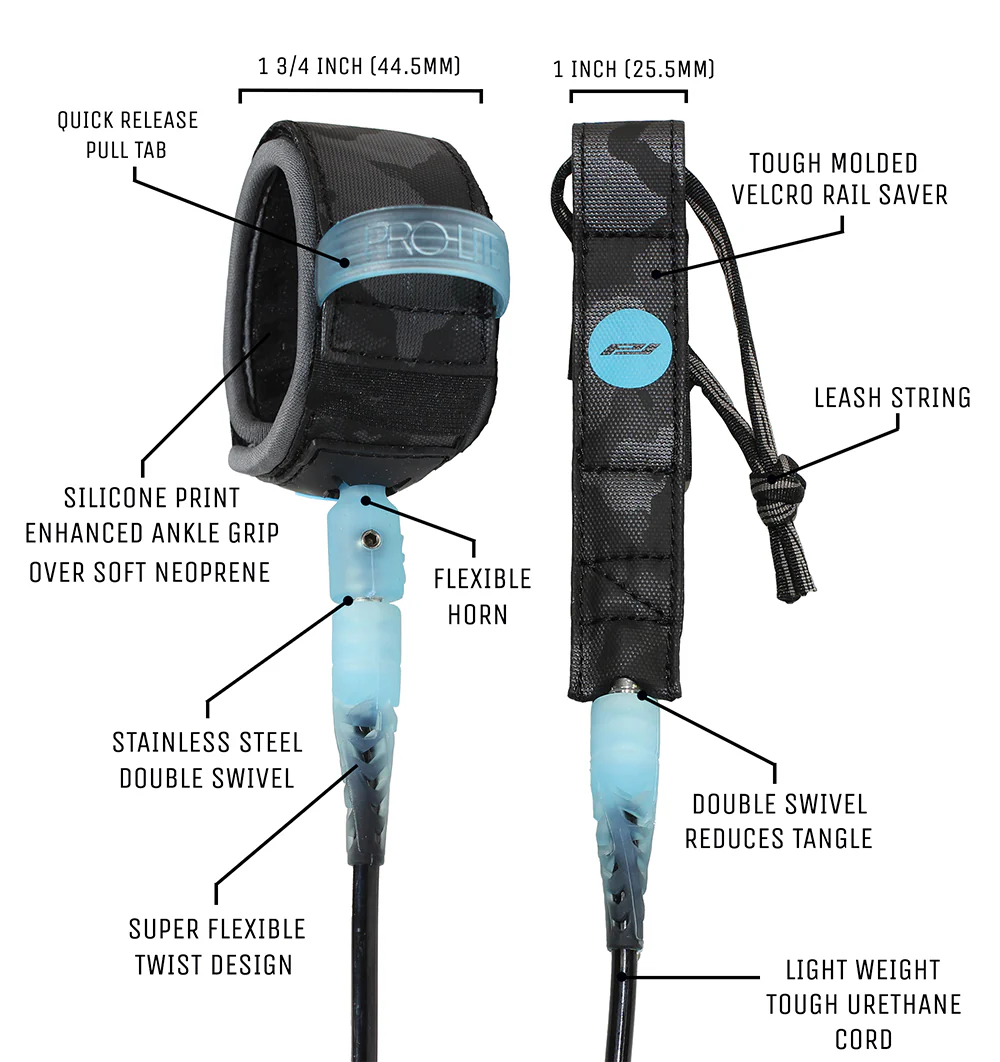 Prolite Comp Leash 6ft0 Smoke Clear