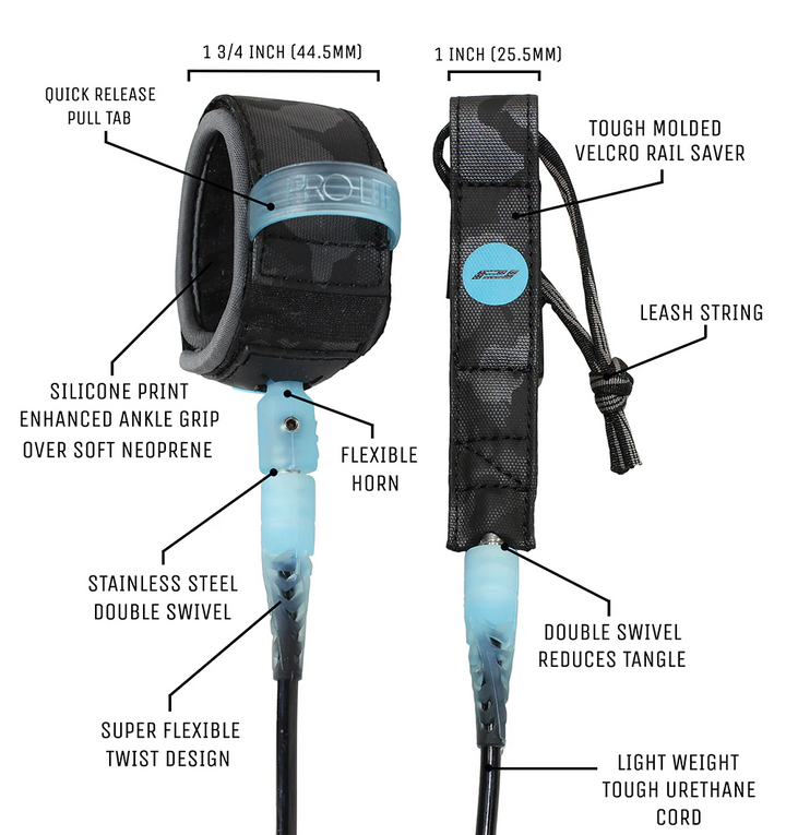 Prolite Comp Leash 6ft0 Smoke Clear