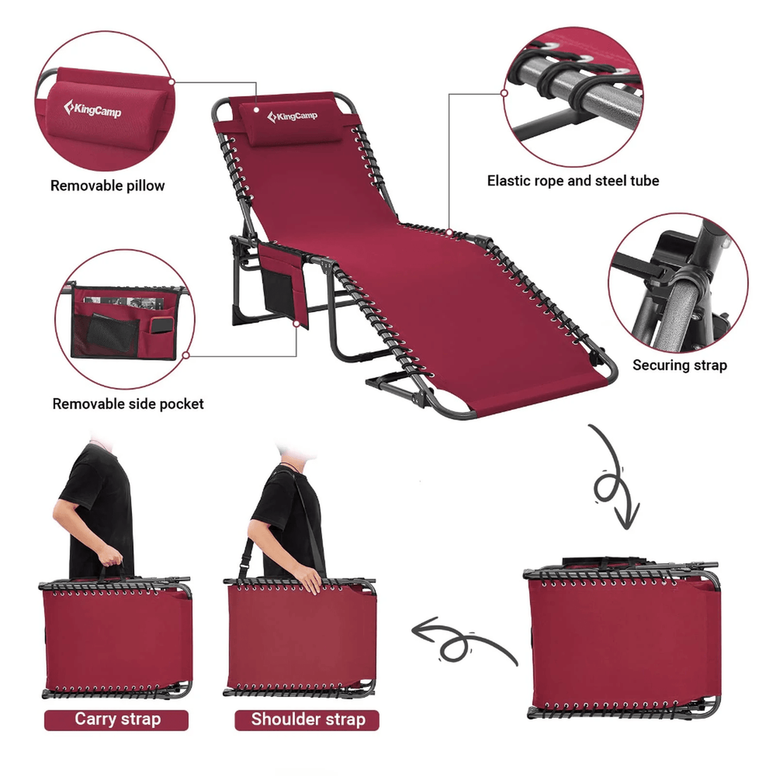 KingCamp Berlin Folding Sun Lounger