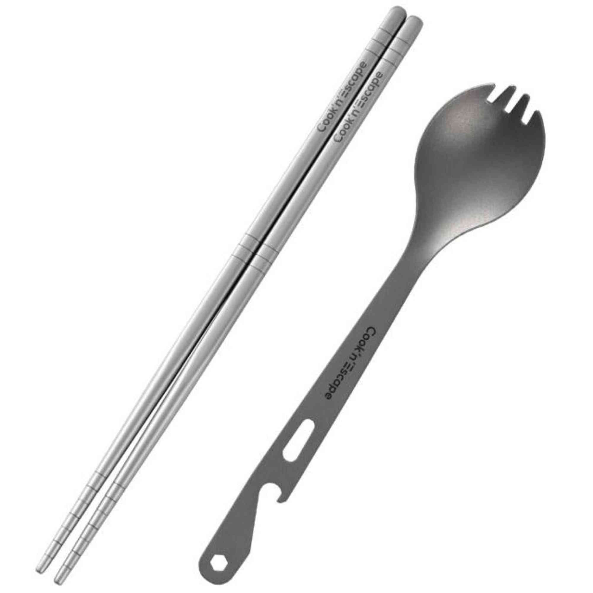 Cook'n'Escape Titanium Spork and chopsticks
