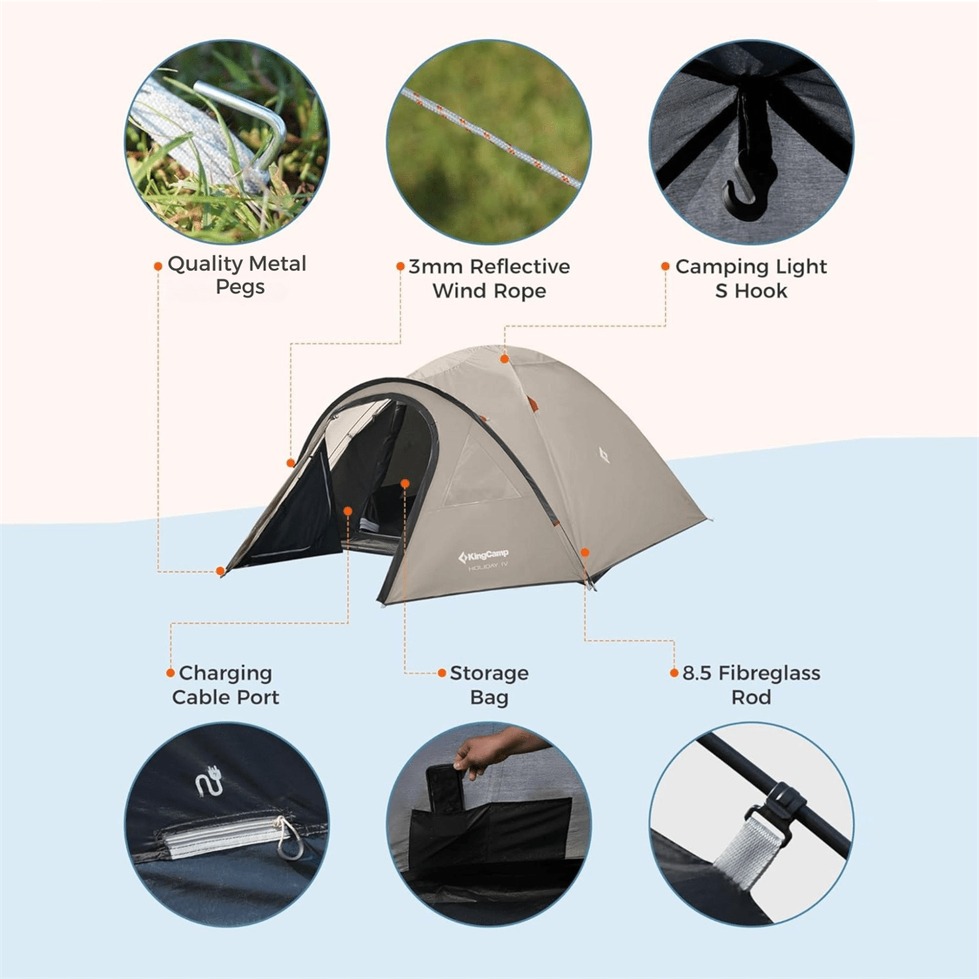 KingCamp Holiday 4 Dome tent