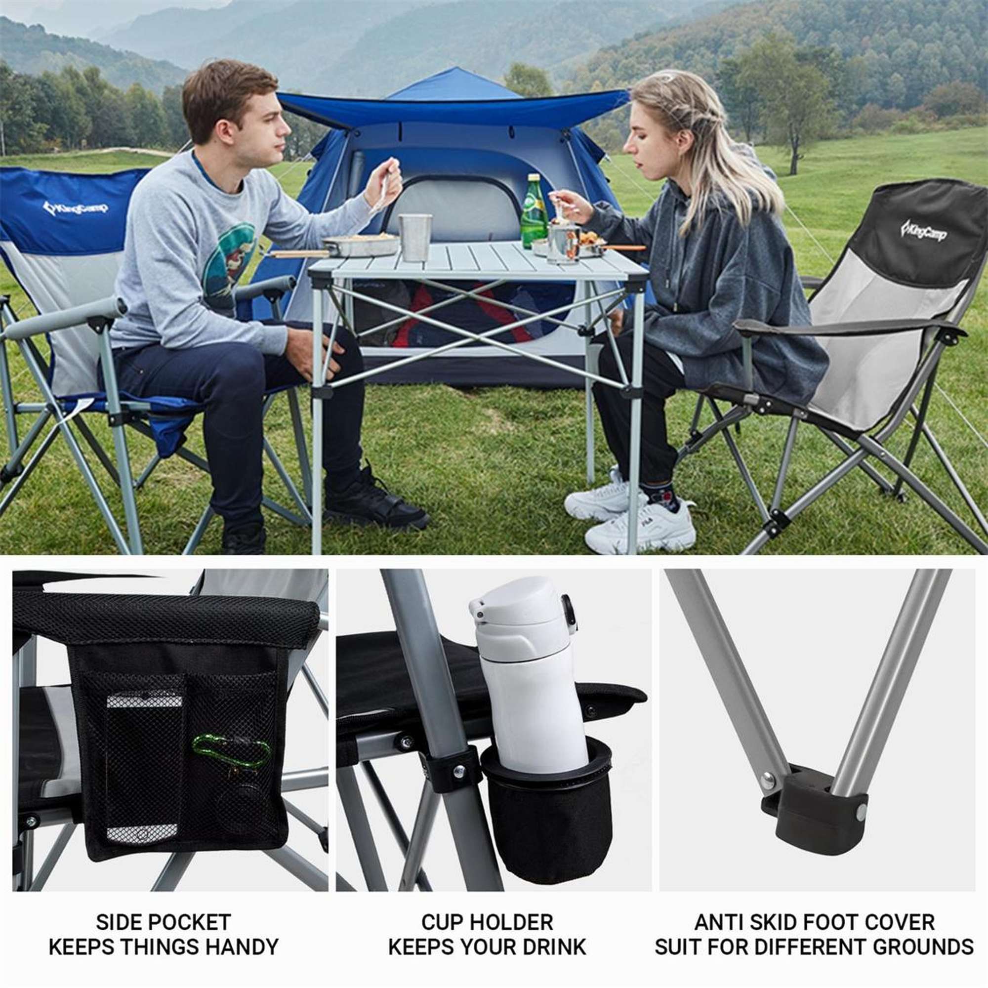 KingCamp Padded Outdoor Camping Lounge Chair