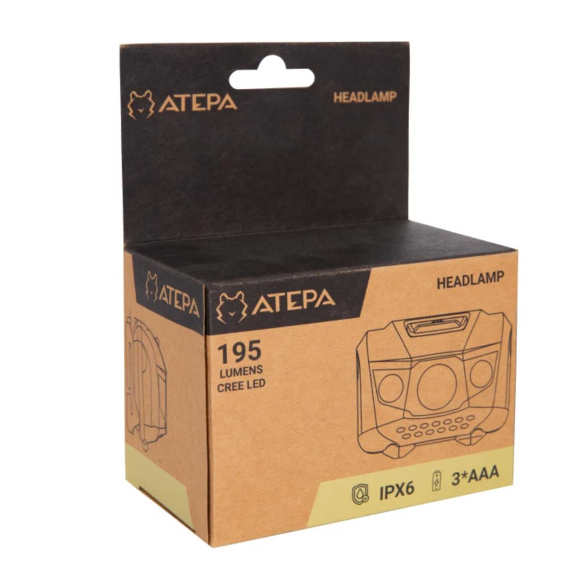 ATEPA Headlamp Waterproof 195 lumen
