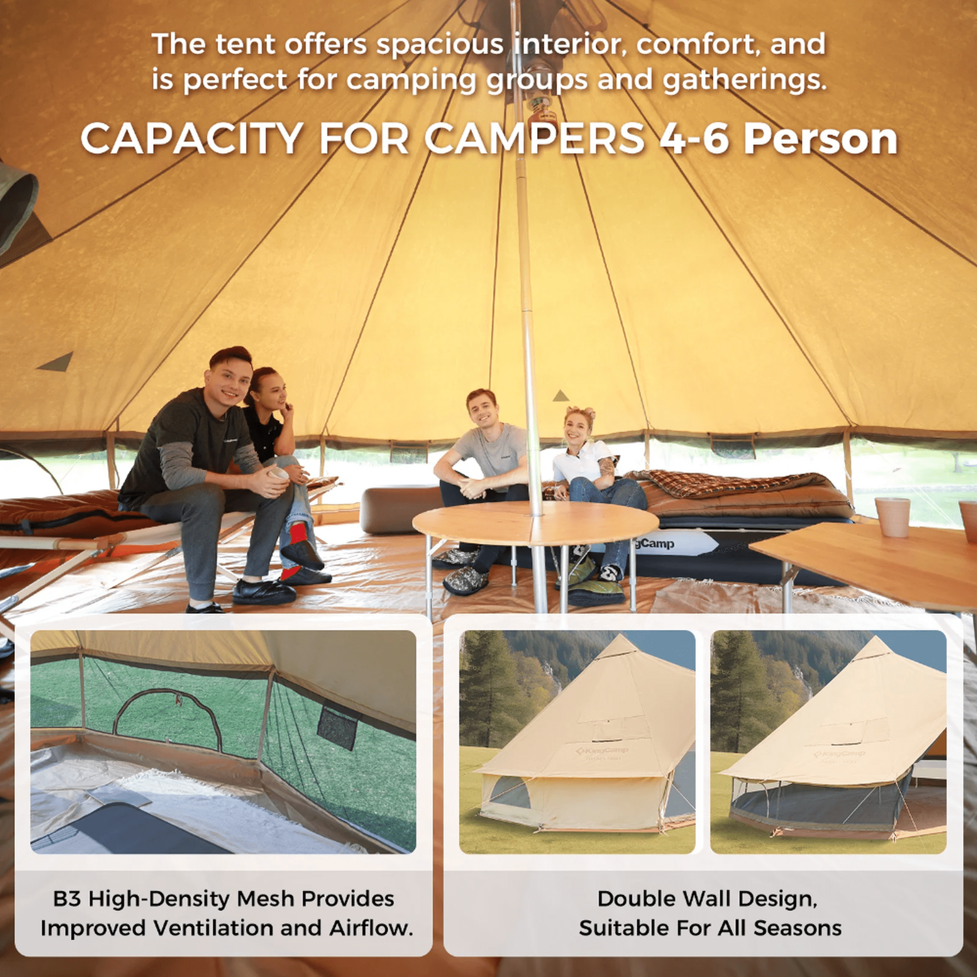 KingCamp KHAN 400 Canvas Bell Tent