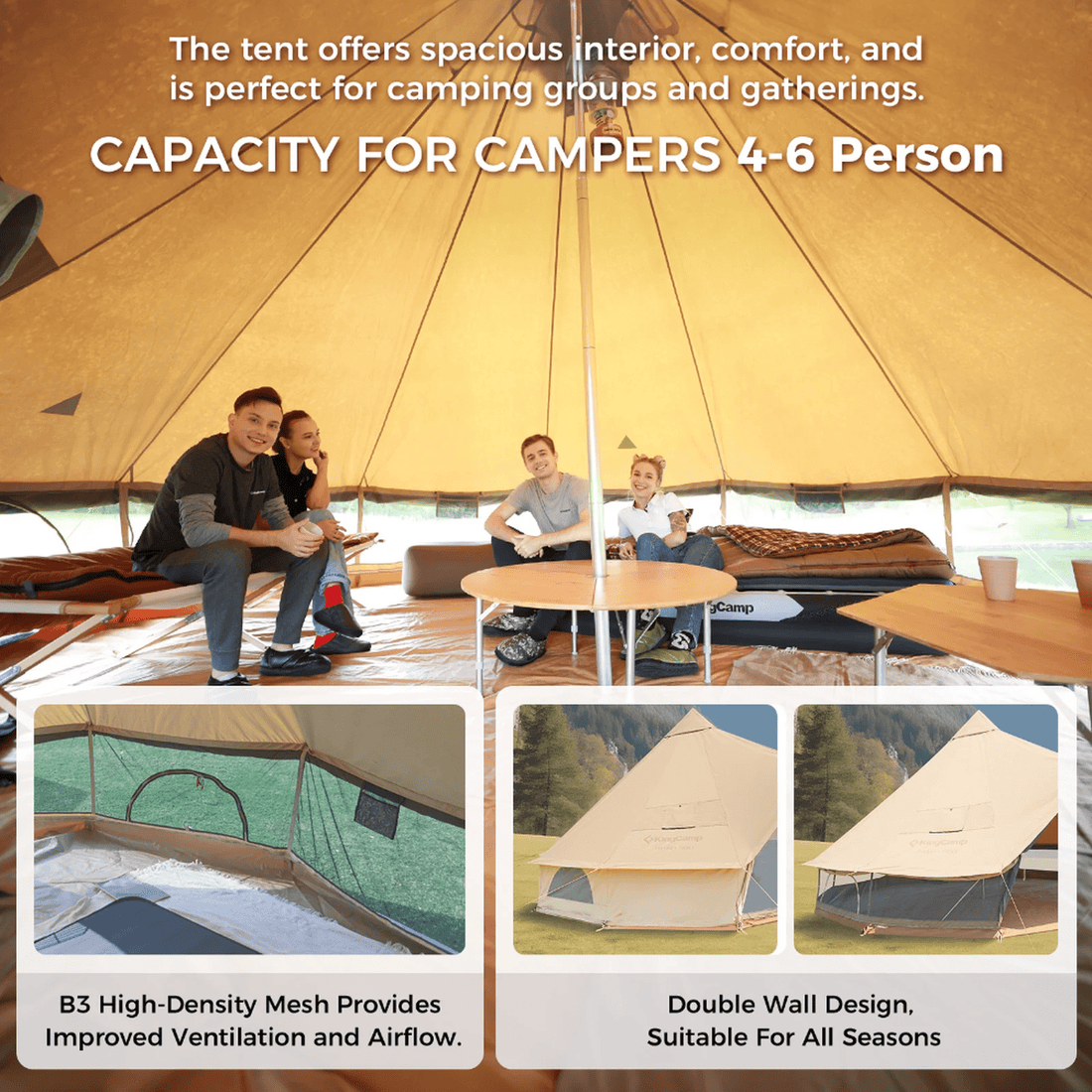KingCamp KHAN 400 Canvas Bell Tent