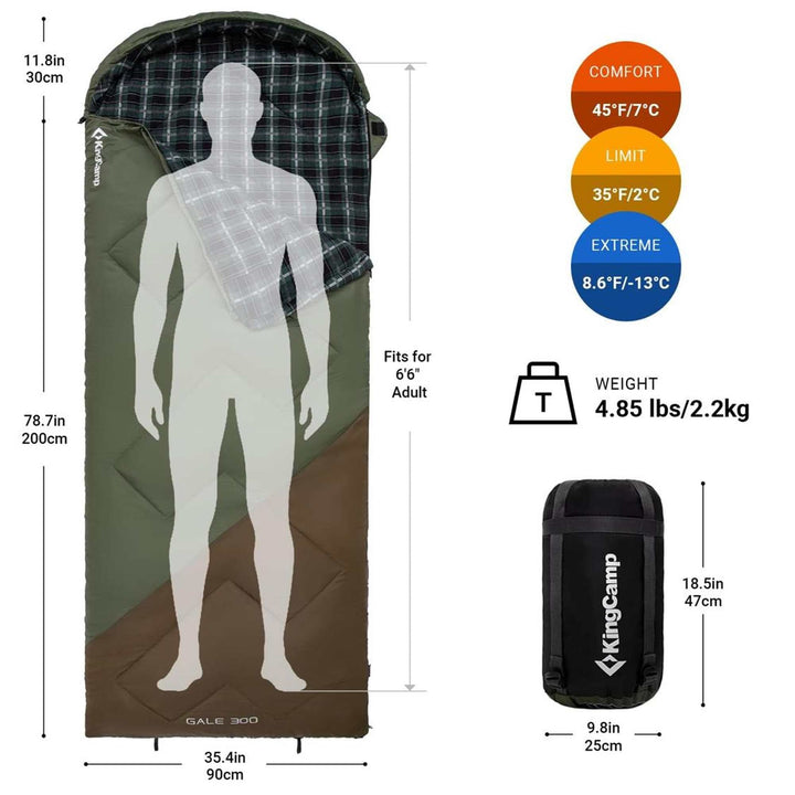 KingCamp GALE 300 Sleeping Bag With Hood