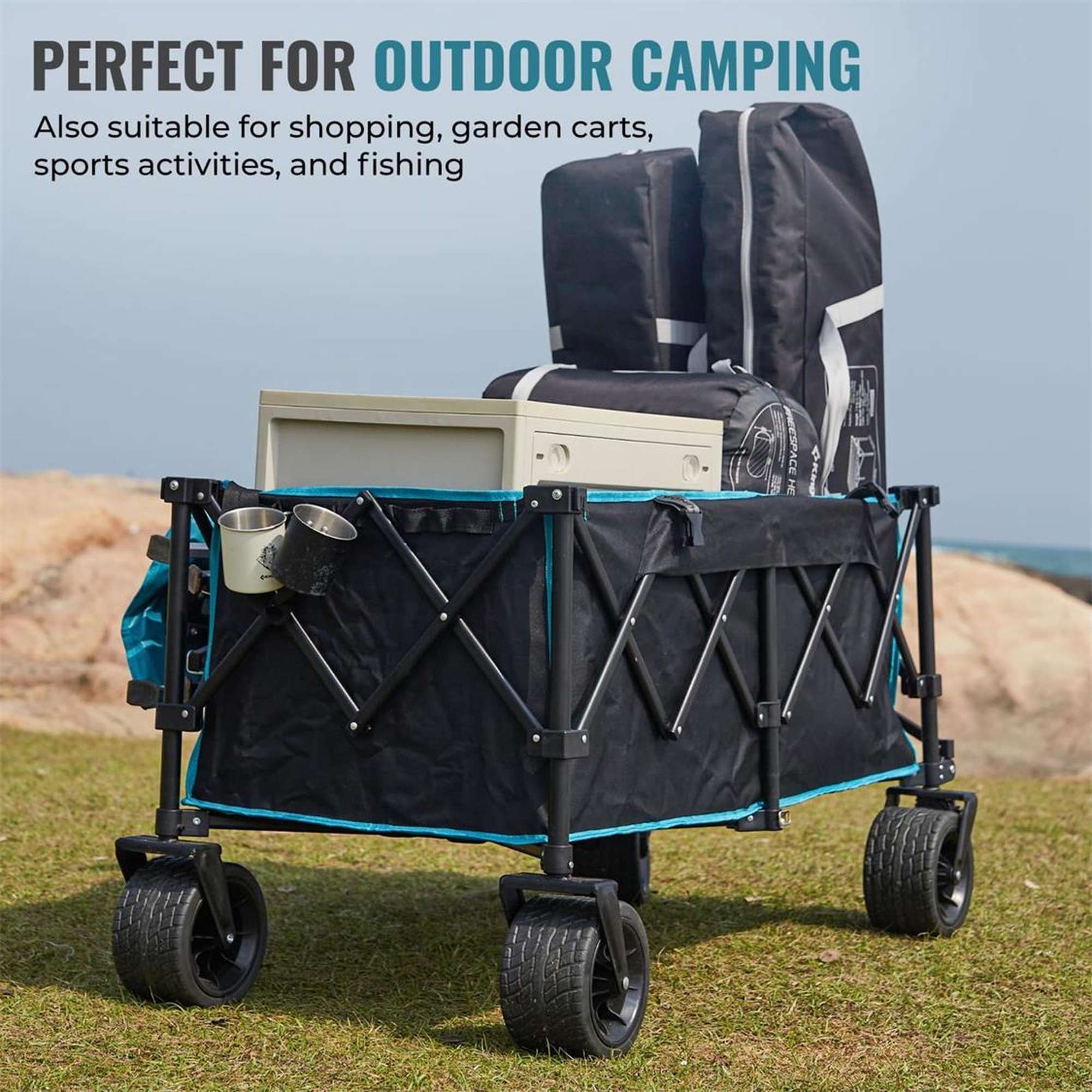 Fundango Heavy Duty Folding Beach Wagon