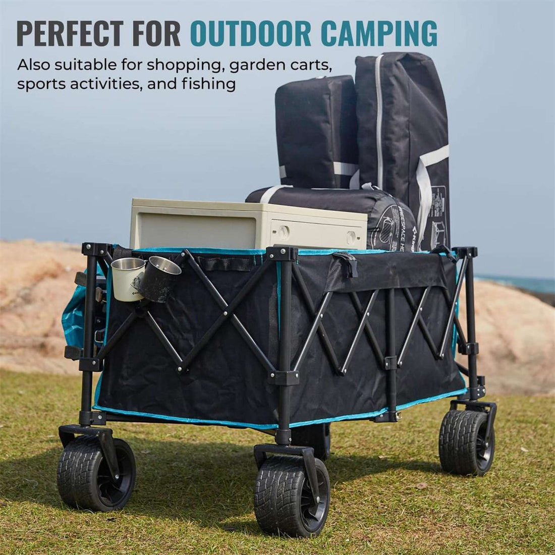 Fundango Heavy Duty Folding Beach Wagon