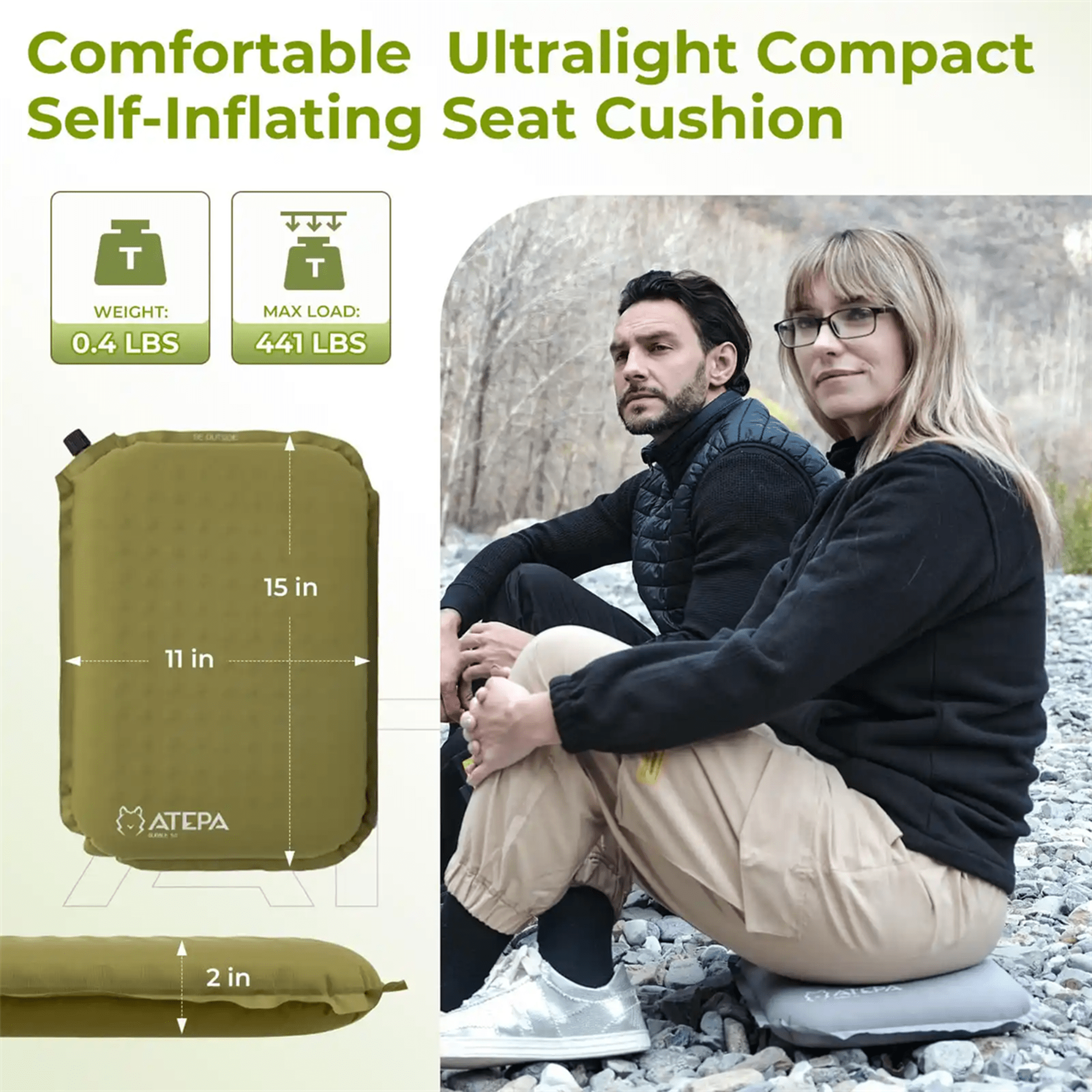 ATEPA Inflatable Foam Seat Cushion Twin Pack