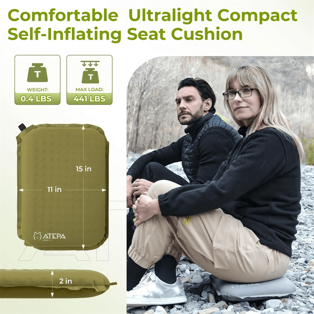 ATEPA Inflatable Foam Seat Cushion Twin Pack