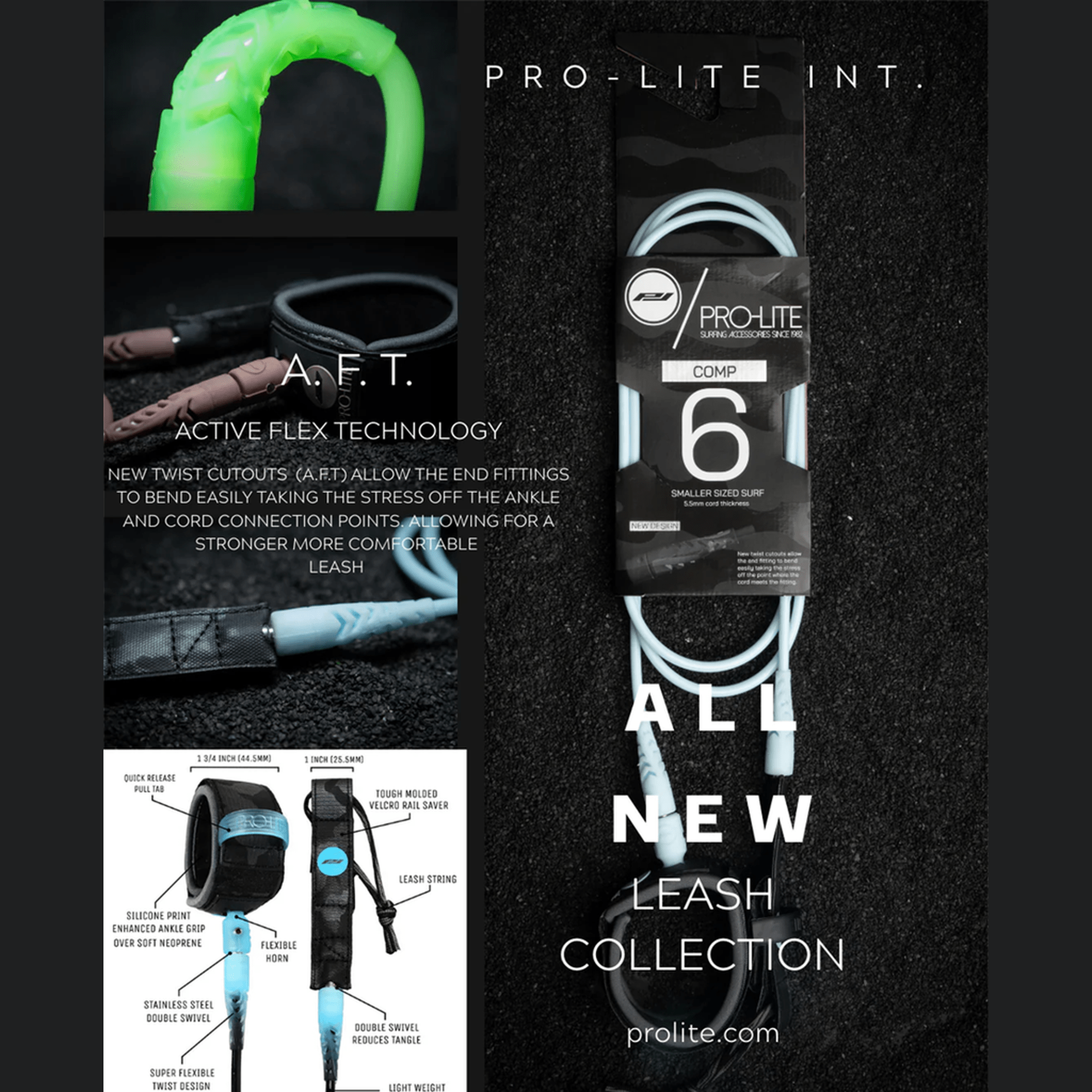 Prolite Freesurf Double Swivel Leash 6 foot