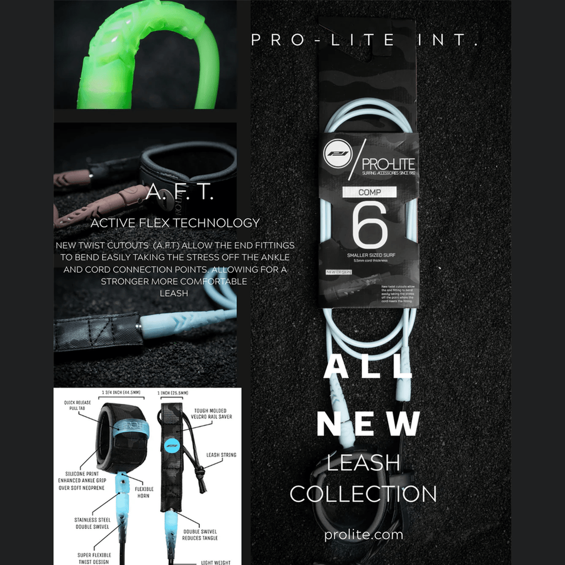 Prolite Freesurf Double Swivel Leash 6 foot