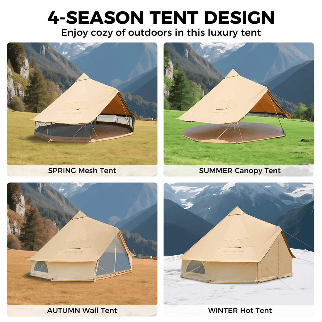 KingCamp KHAN 400 Canvas Bell Tent
