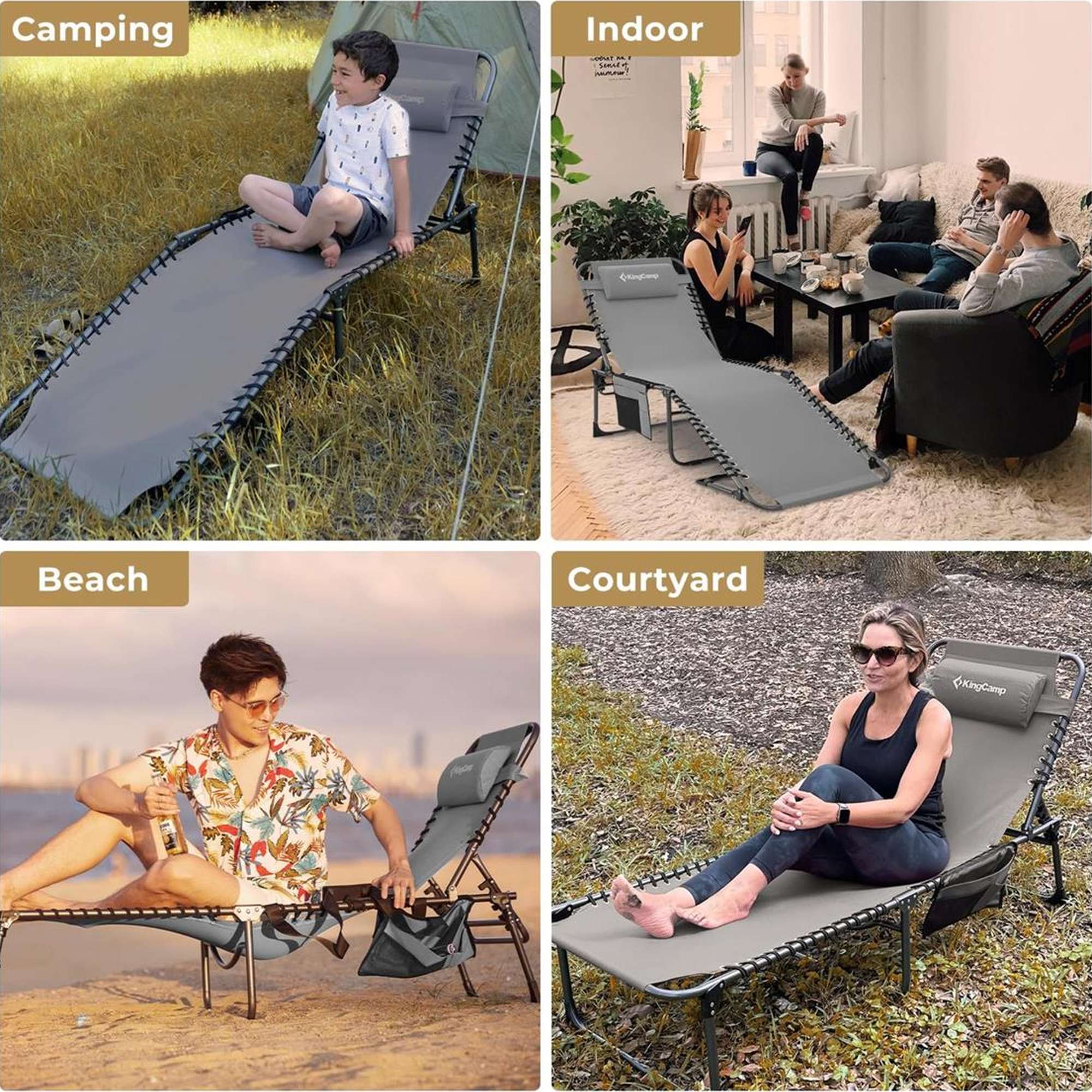 KingCamp Berlin Folding Sun Lounger