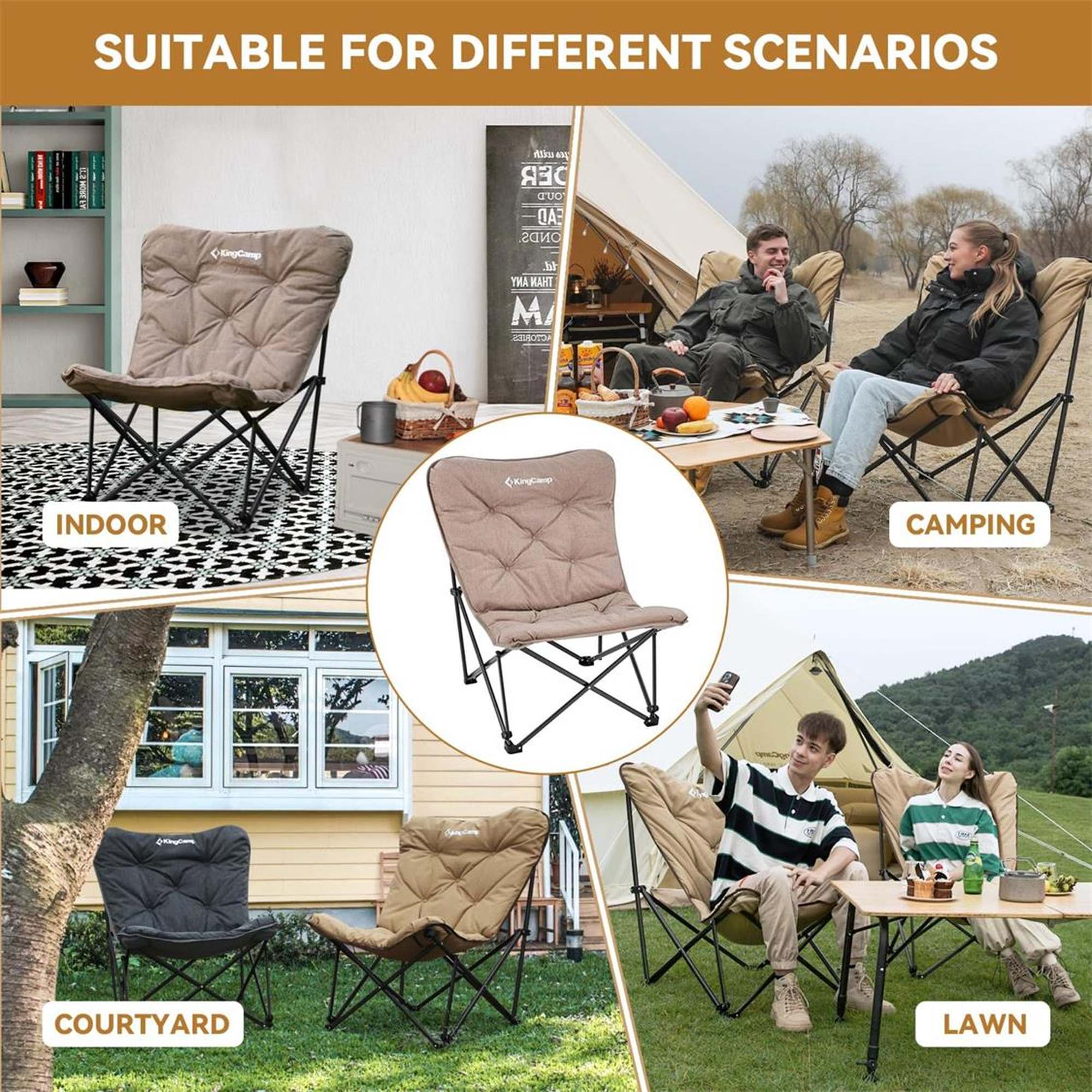 KingCamp LEMON Padded Butterfly Folding chair
