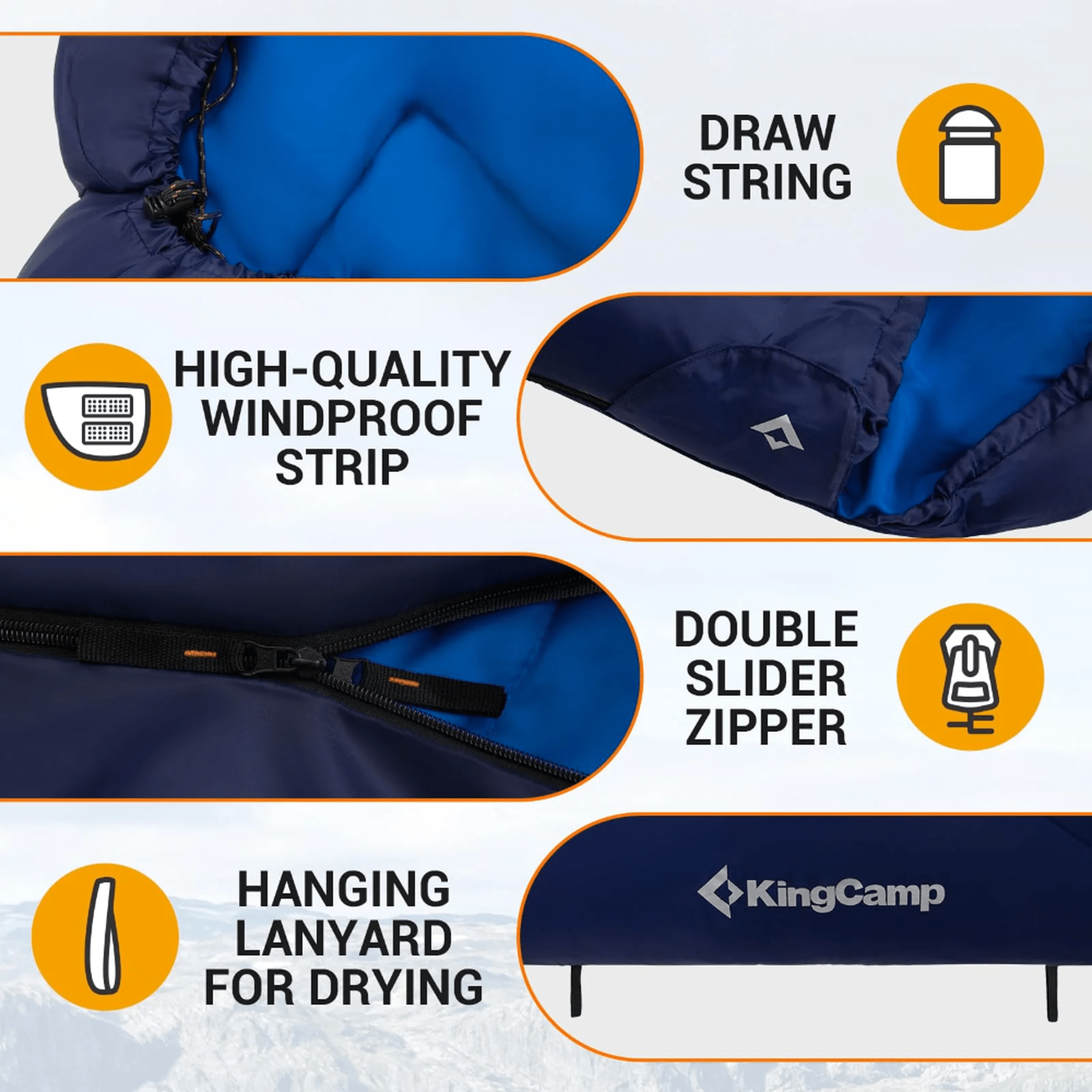 KingCamp HURON 250 Hooded Sleeping Bag