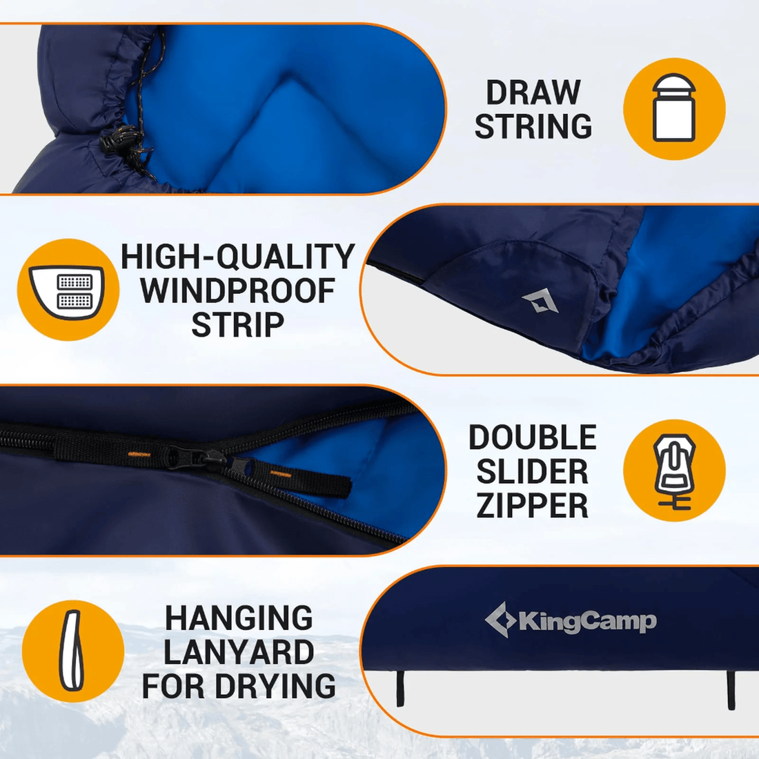 KingCamp HURON 250 Hooded Sleeping Bag