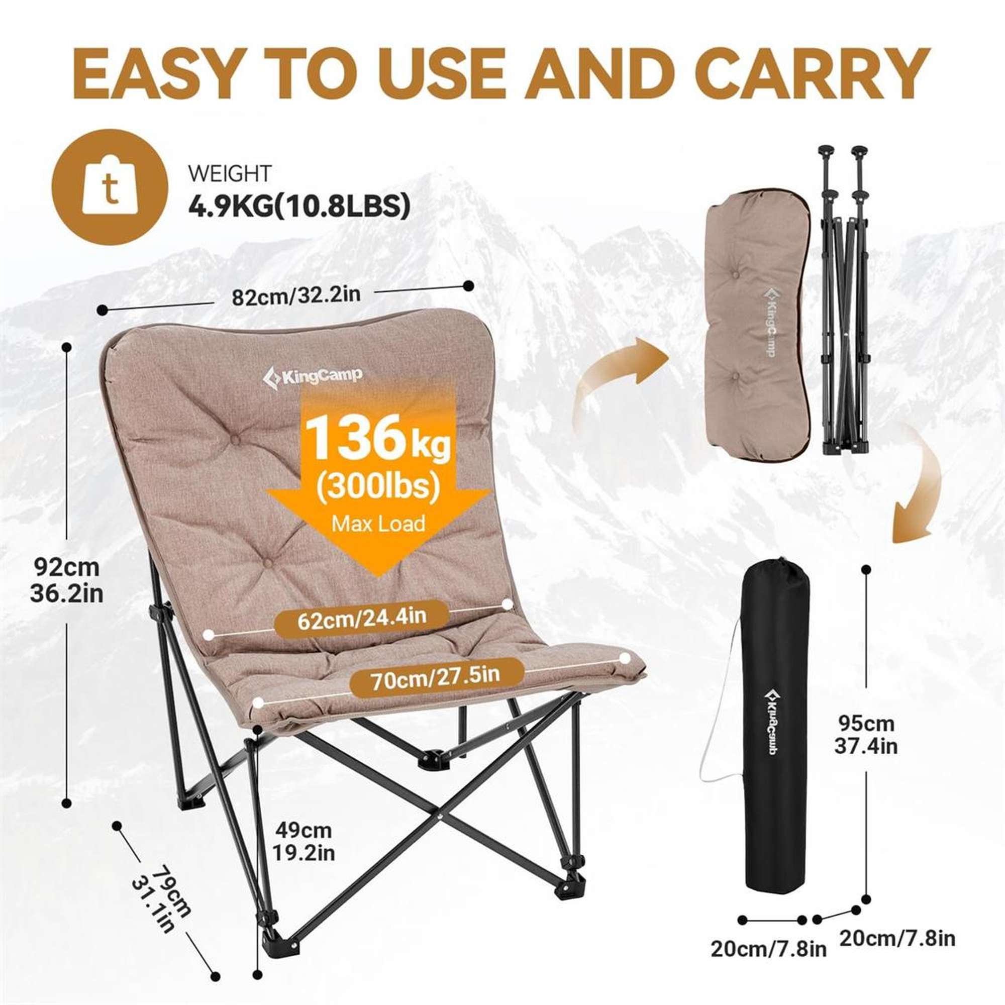 KingCamp LEMON Padded Butterfly Folding chair