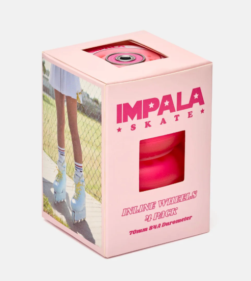 Impala Inline LIGHT UP Wheels 4PK - Pink / Red
