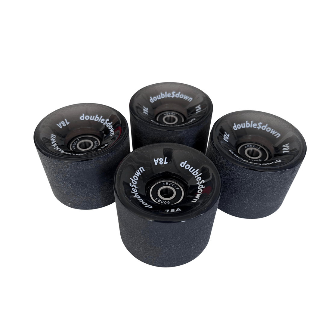 double$down wheels 65mm Trans BLK set + bearings