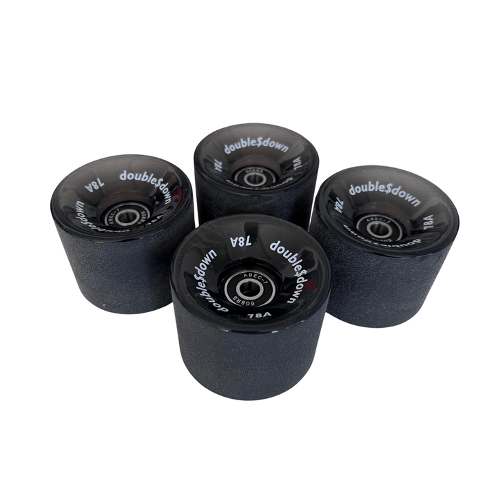double$down wheels 65mm Trans BLK set + bearings