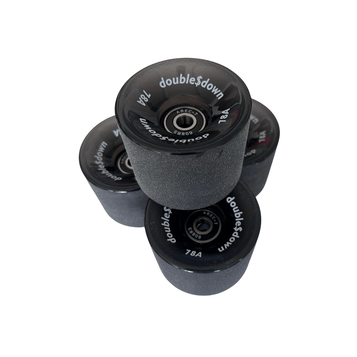 double$down wheels 65mm Trans BLK set + bearings
