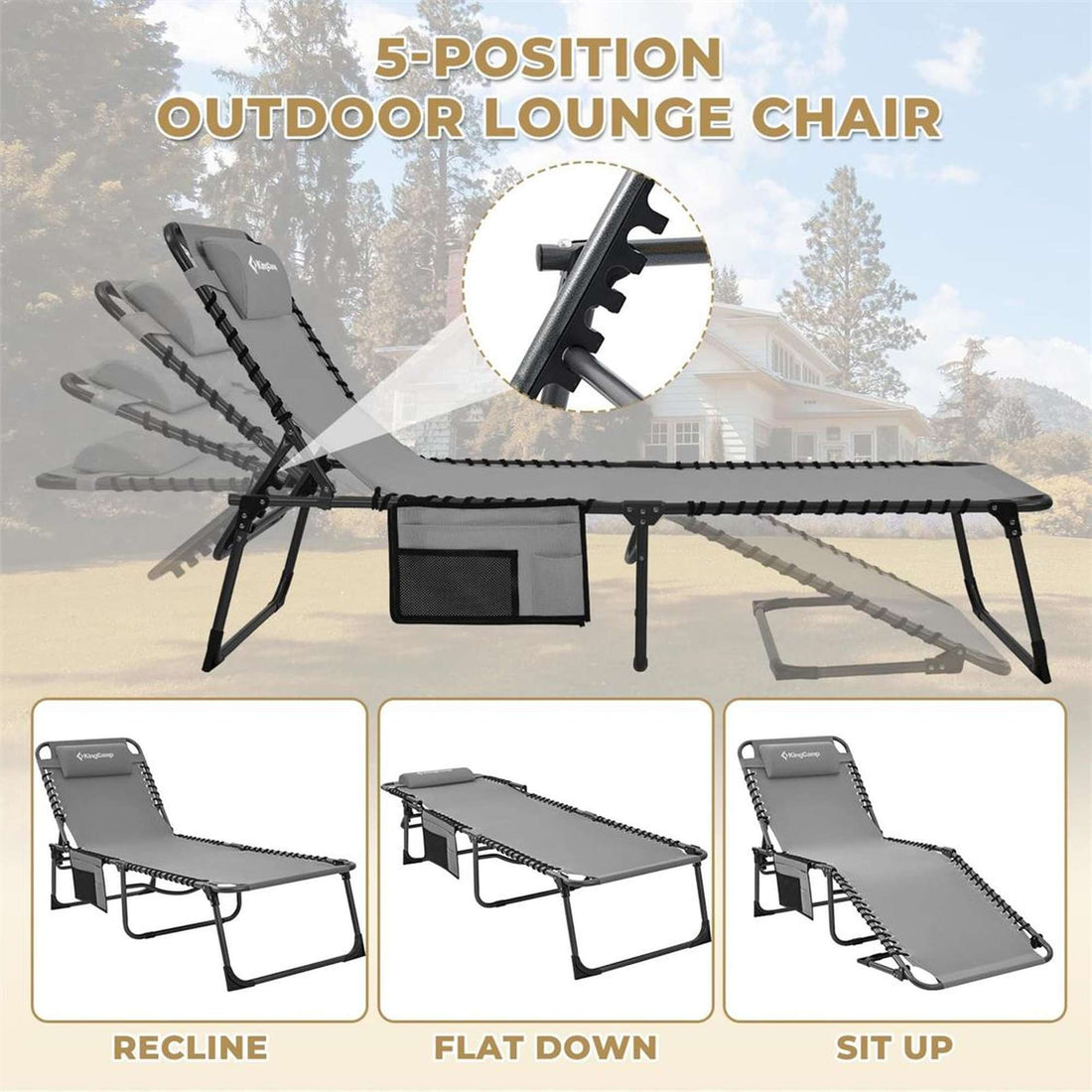 KingCamp Berlin Folding Sun Lounger