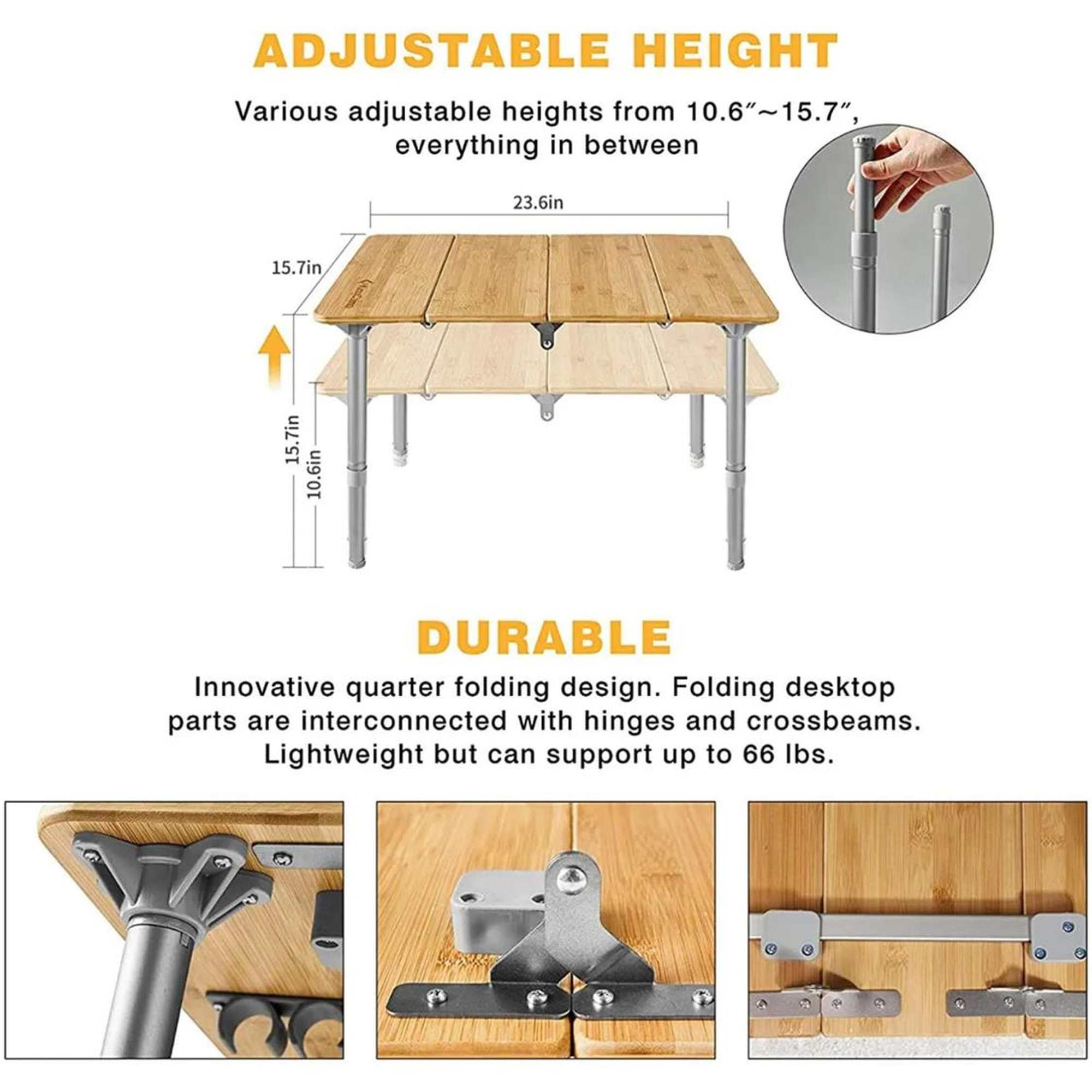 KingCamp Bamboo Folding Table
