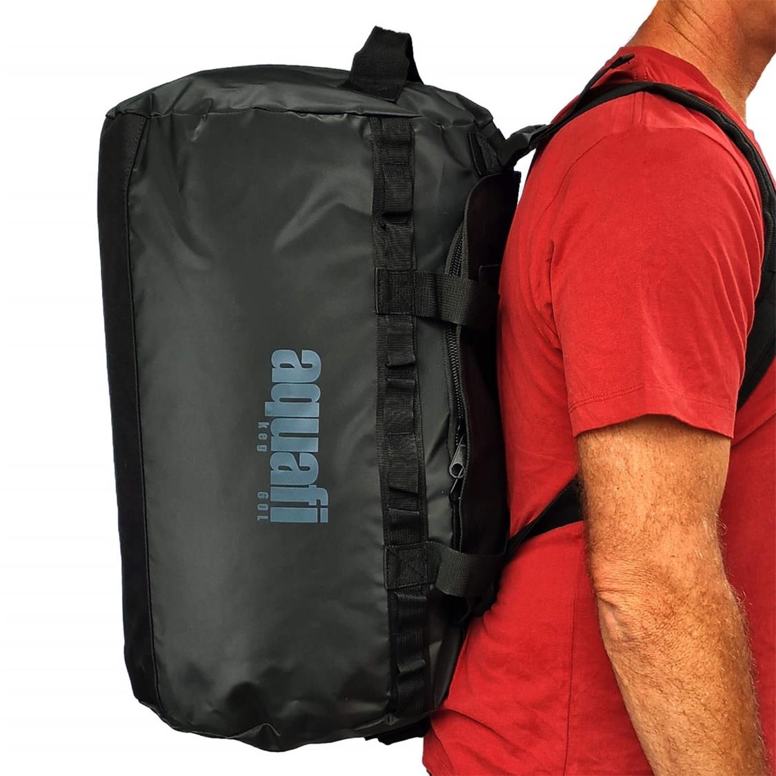 Aquafi Keg 60L Duffle on back