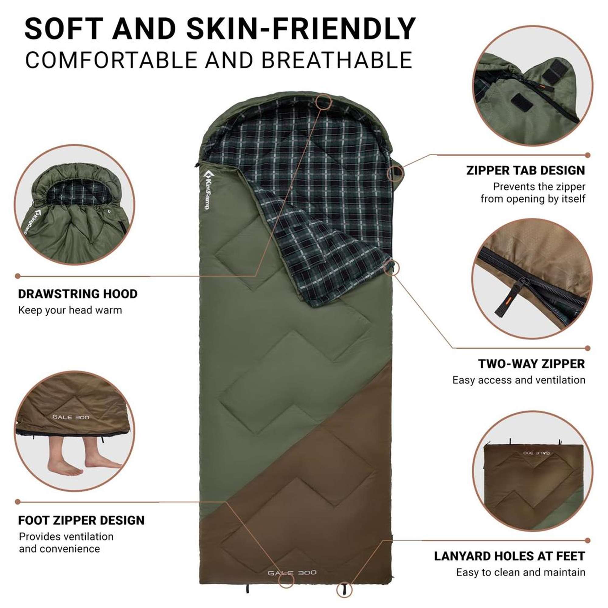 KingCamp GALE 300 Sleeping Bag With Hood