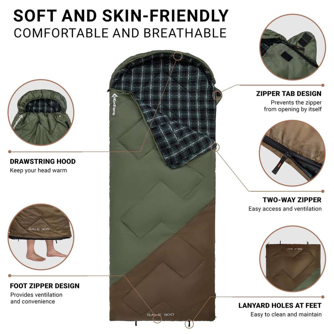 KingCamp GALE 300 Sleeping Bag With Hood