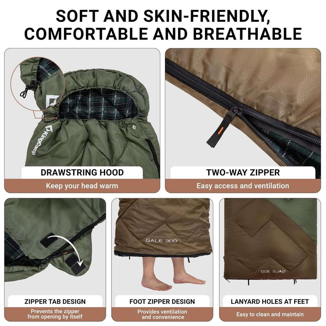 KingCamp GALE 300 Sleeping Bag With Hood
