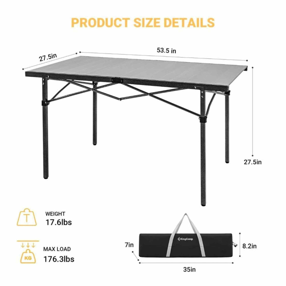 KingCamp GRANITE Aluminum Folding Table