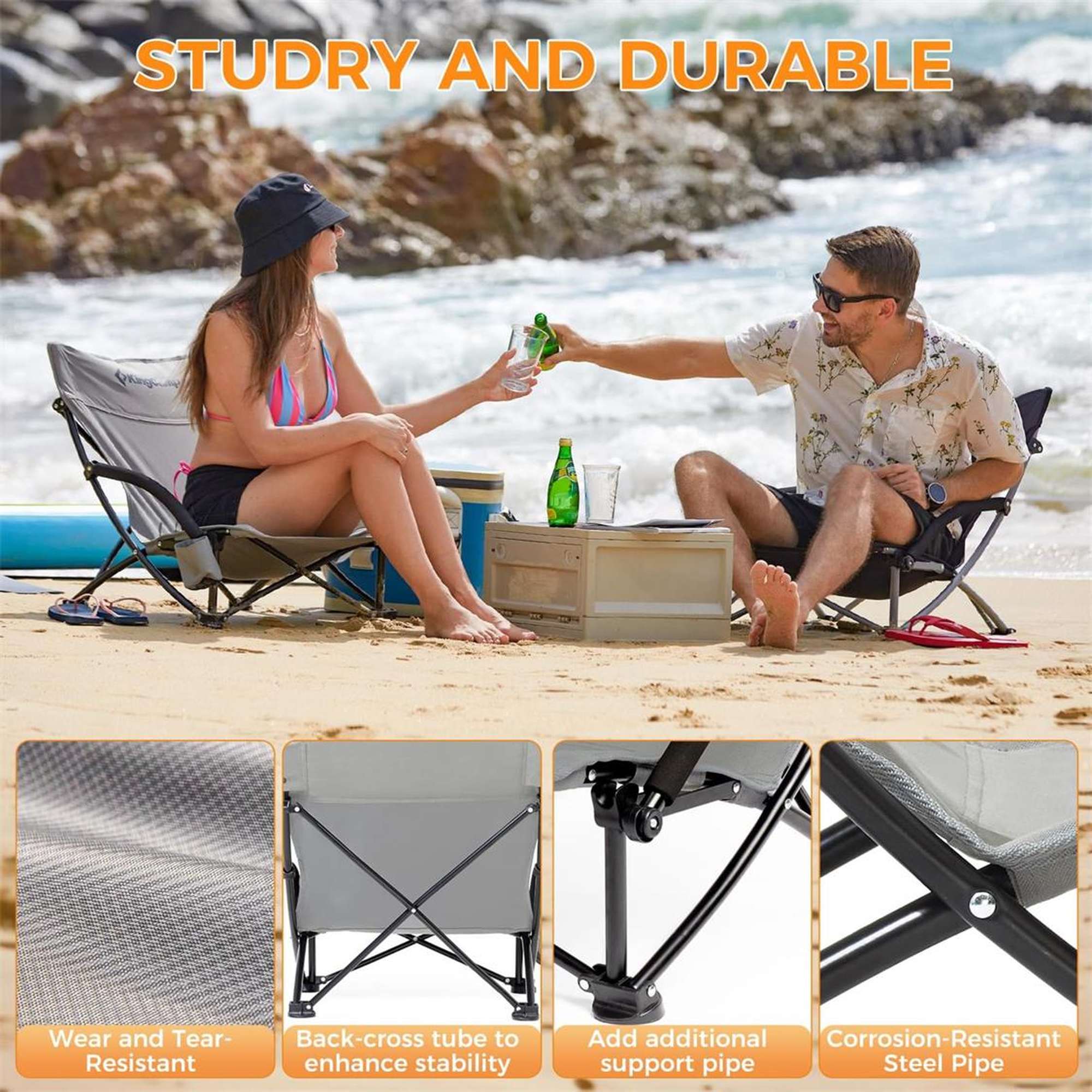 Kingcamp Folding Beach Chair Twin Pack