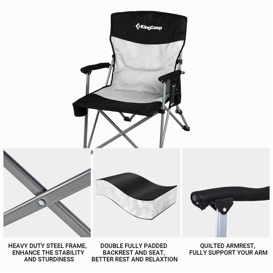 KingCamp Padded Outdoor Camping Lounge Chair