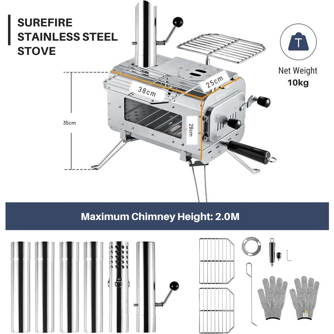 KingCamp Surefire Stove Stainless Steel