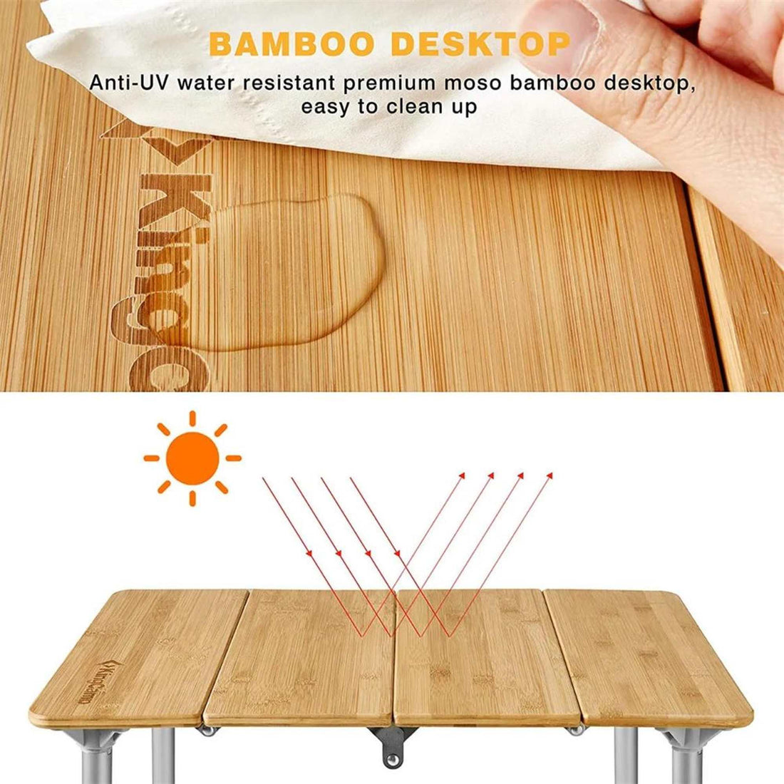 KingCamp Bamboo Folding Table