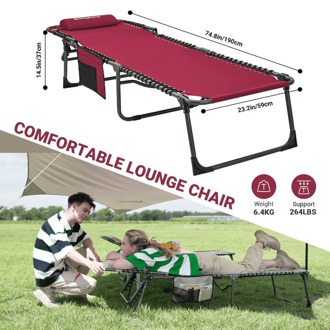 KingCamp Berlin Folding Sun Lounger