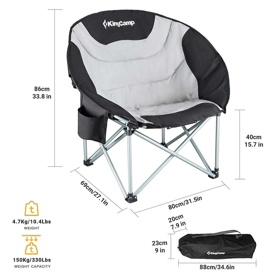 KingCamp Cherry Padded Moon Chair - Twin Pack