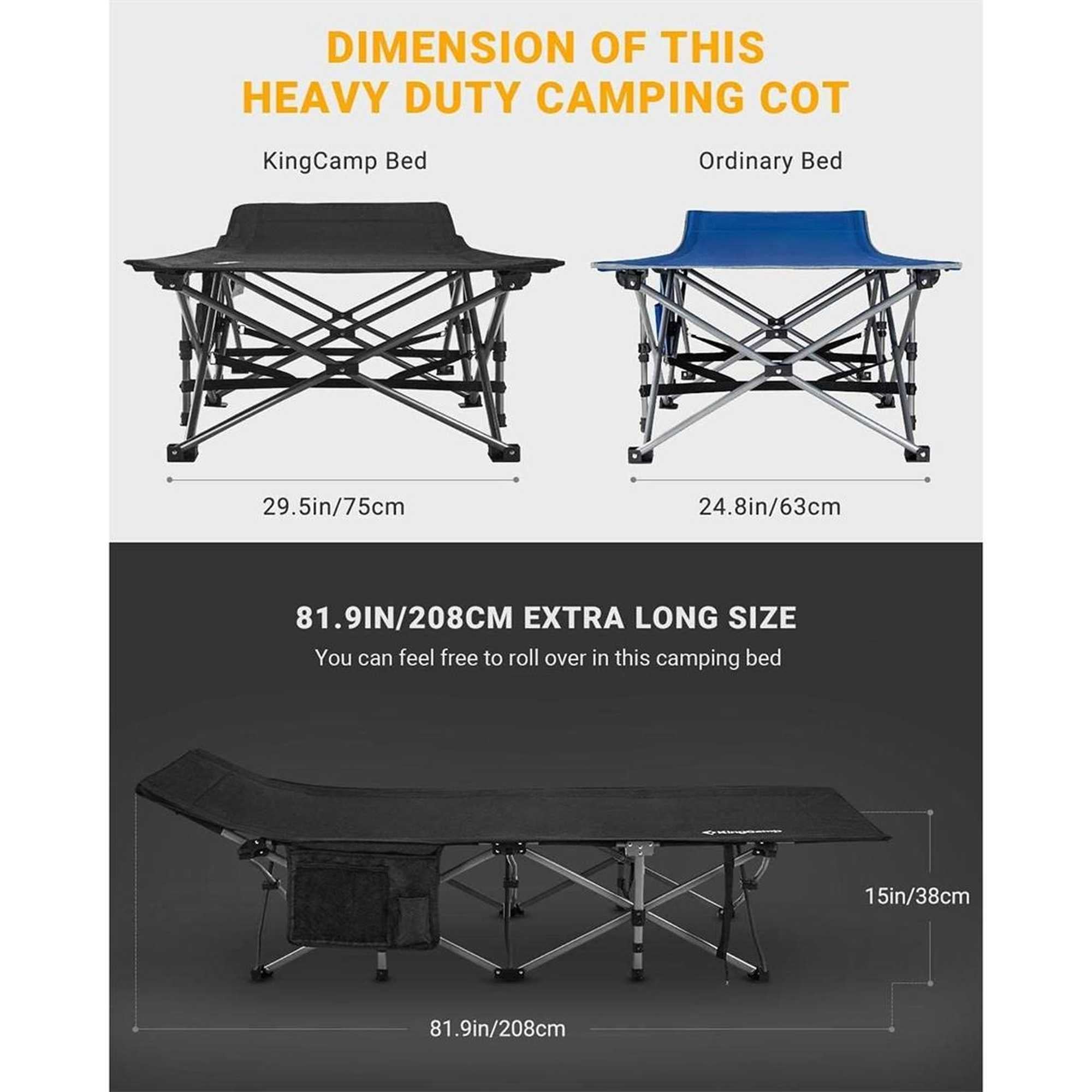 KingCamp Folding Camping Bed Heavy Duty