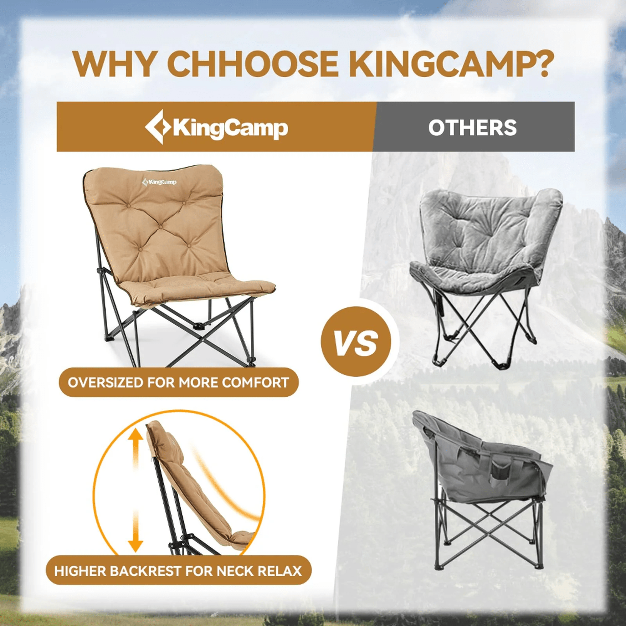 KingCamp LEMON Padded Butterfly Folding chair