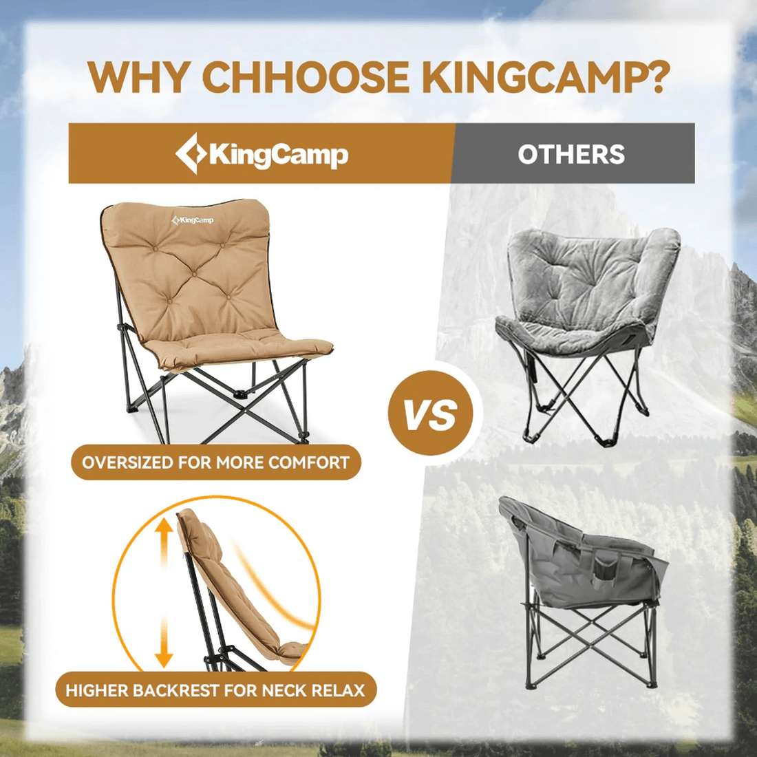 KingCamp LEMON Padded Butterfly Folding chair